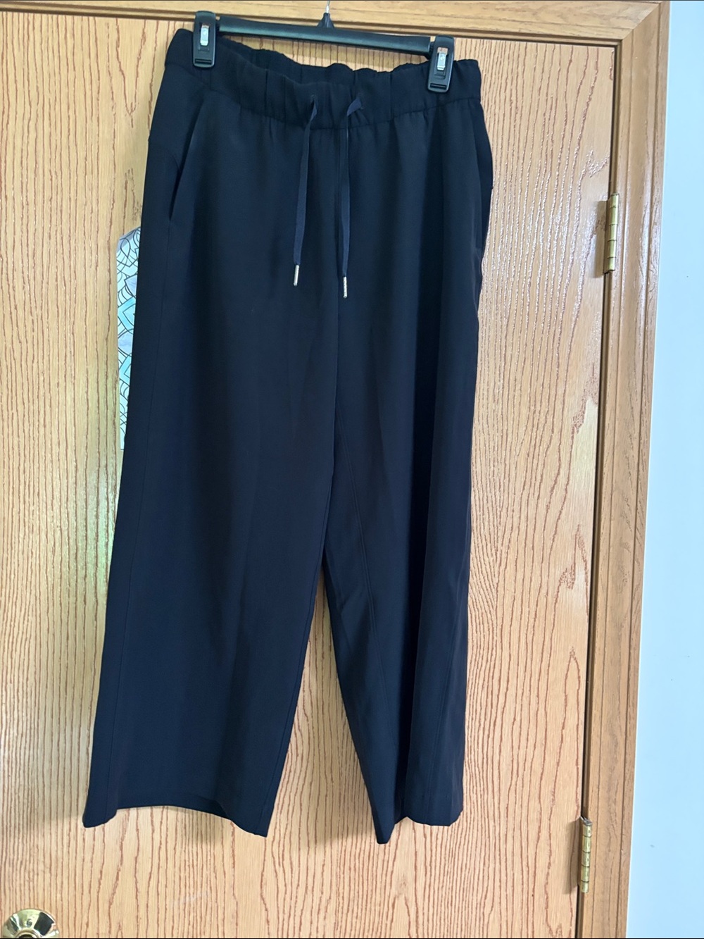 lululemon athletica Black Relaxed Drawstring Crop Track Pants